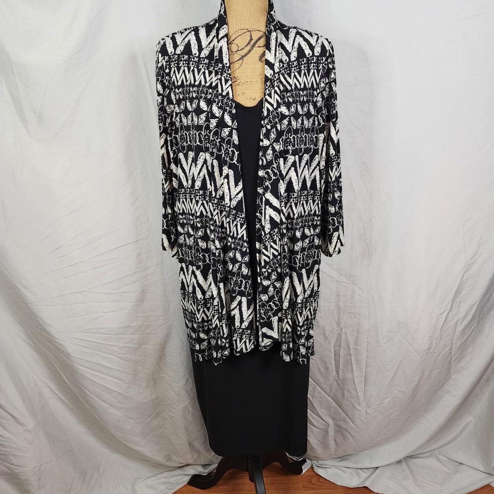 Vintage R&M RICHARDS Size 3X Layered Sheath Dress Attached Jacket‎ Long Sleeve - Picture 2 of 10